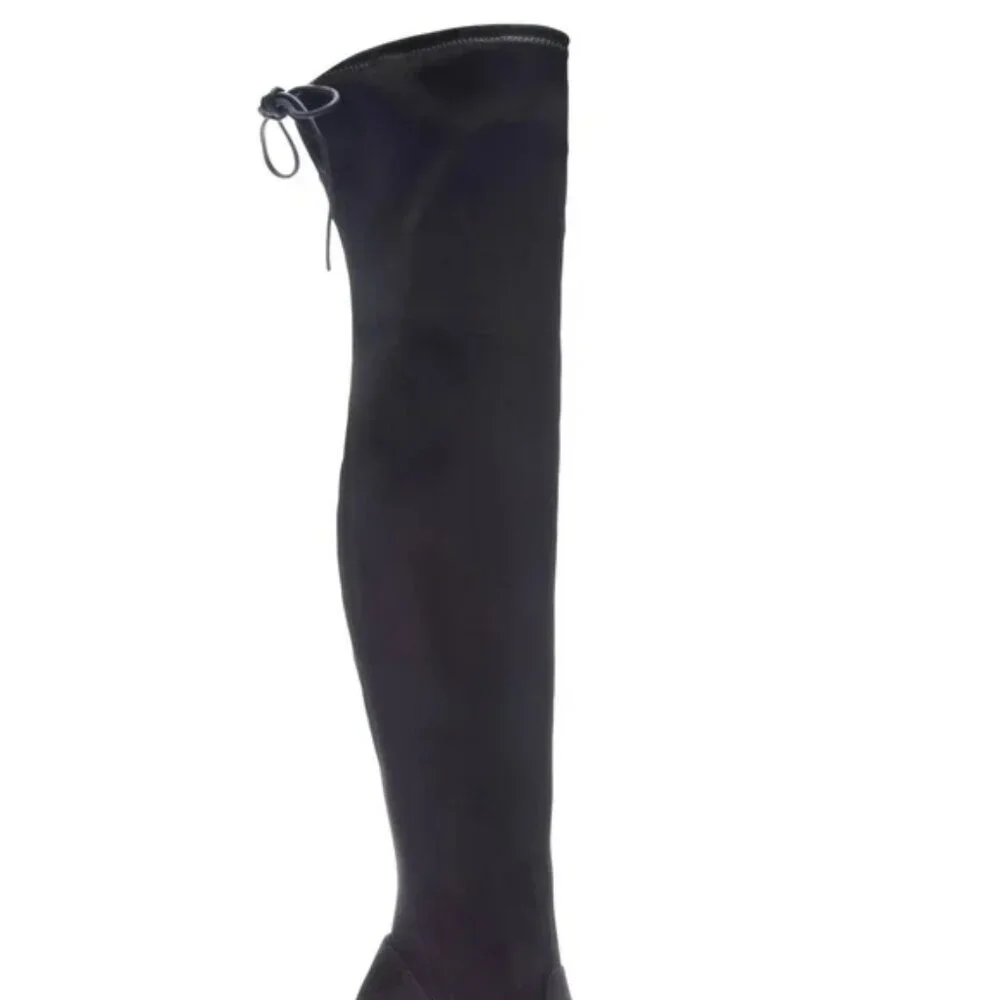 Chinese Laundary Krush Size 6 Over the Knee Boot Black Faux Suede Pull On Tie